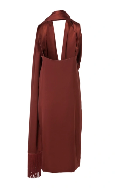 Shop Dodo Bar Or Women's Elle Draped Silk-satin Midi Dress In Red