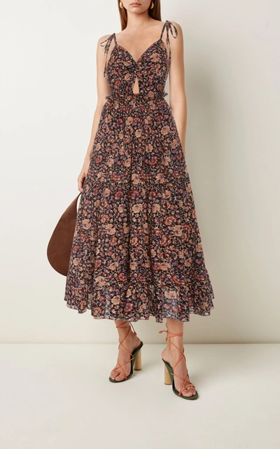 Shop Ulla Johnson Kali Floral-print Cotton-blend Dress