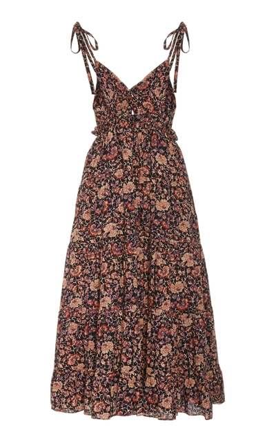 Shop Ulla Johnson Kali Floral-print Cotton-blend Dress