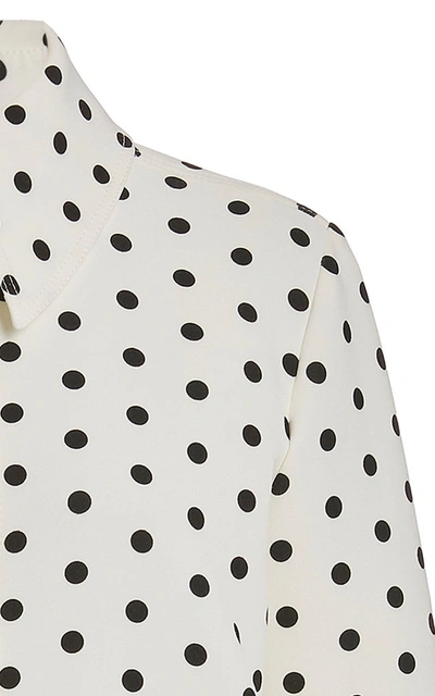 Shop Stine Goya James Polka Dot Crepe Shirt In Black/white