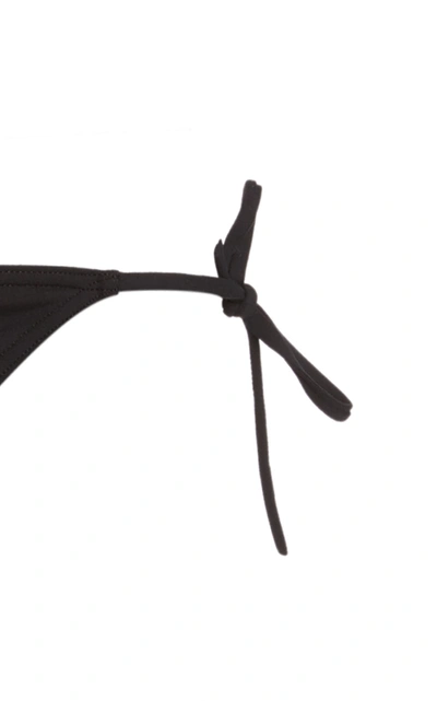 Eres Exquise Black Bikini Bottoms With Beaded Embellishments And Adjustable Tie Closure In Tech Fabric St In Black