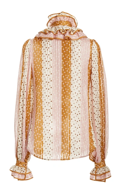 Shop Zimmermann Lucky Ruffled Shirt In Pink