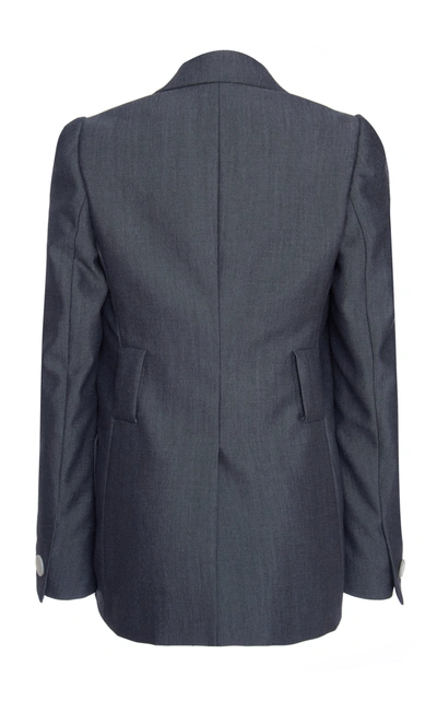 Shop Prada Mohair-blend Blazer In Grey