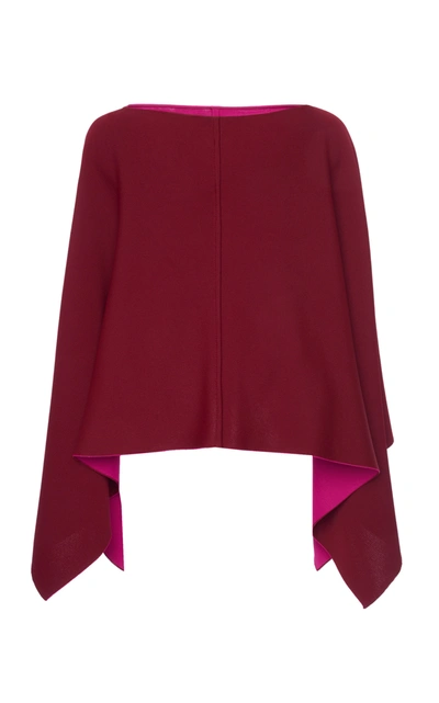 Shop Valentino Women's Oversized Double-faced Poncho In Red