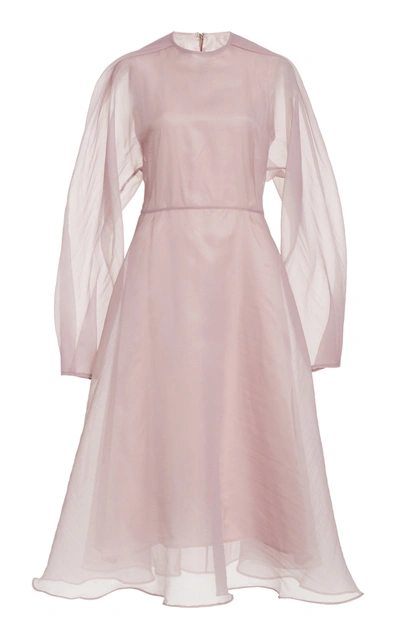 Shop Beaufille Beha Organza Midi Dress In Pink