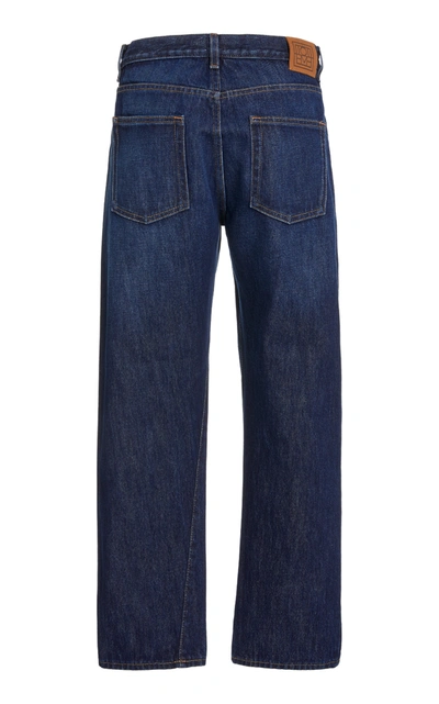 Shop Totême Original Rigid Mid-rise Straight-leg Jeans In Dark Wash