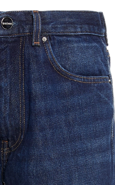 Shop Totême Original Rigid Mid-rise Straight-leg Jeans In Dark Wash