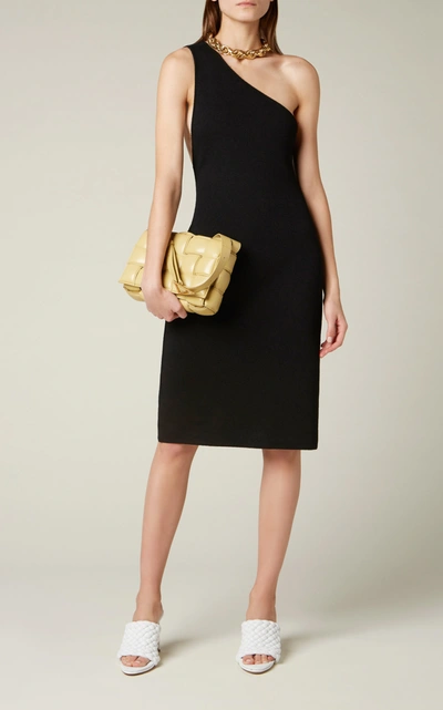 Shop Bottega Veneta Women's One-shoulder Cady Dress In Black