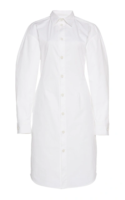 Bottega Veneta Stretch Poplin Shirt Dress In White | ModeSens