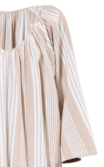 Shop Mara Hoffman Women's Luz Striped Tencel-cotton Maxi Dress In Neutral