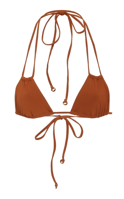 Shop Anemone The Jane Double-string Bikini Top In Orange