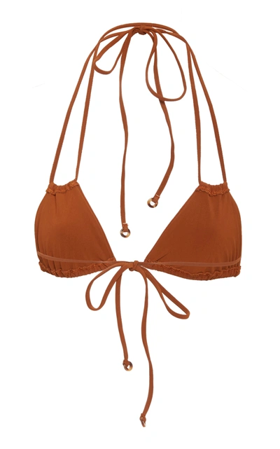 Shop Anemone The Jane Double-string Bikini Top In Orange