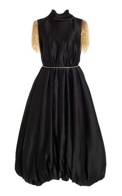 Shop Jw Anderson Satin Bubble-hem Dress In Black