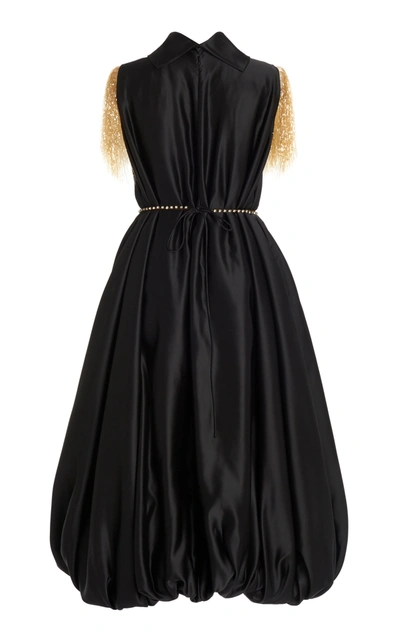 Shop Jw Anderson Satin Bubble-hem Dress In Black