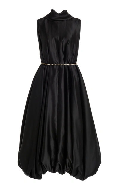 Shop Jw Anderson Satin Bubble-hem Dress In Black