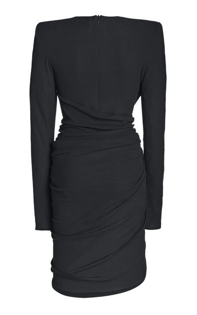 Shop Alexandre Vauthier Ruched Stretch-jersey Mini Dress In Black