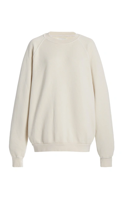 Shop Les Tien Women's Classic Fleece Classic Raglan-sleeve Cotton Sweatshirt In Ivory