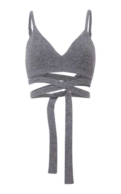 Shop Dorothee Schumacher Maximal Softness Alpaca-blend Cropped Top In Grey