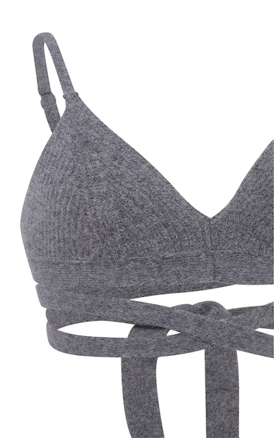 Shop Dorothee Schumacher Maximal Softness Alpaca-blend Cropped Top In Grey