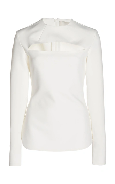 Shop A.w.a.k.e. Women's Cutout Crepe Top In Ivory