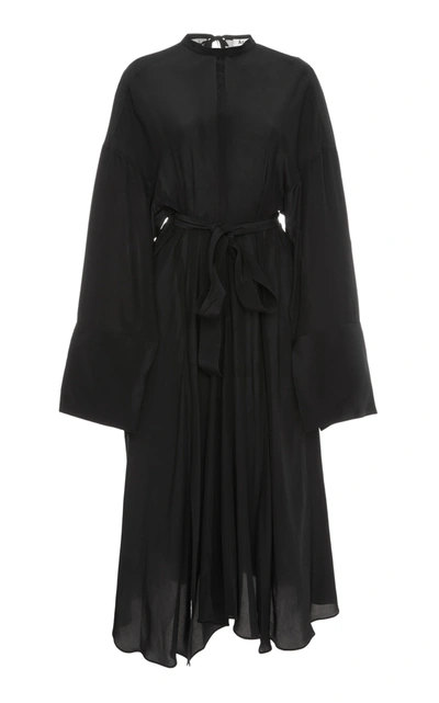 Shop Acne Studios Dree Cutout Silk Crepe Maxi Dress In Black