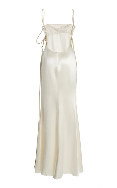 Danielle Frankel Women's Ava Open-back Wool-silk Gown In White | ModeSens