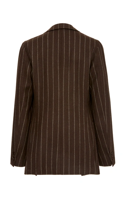 Shop Giuliva Heritage Collection Stella Chalk Stripe Double-breasted Wool Blazer