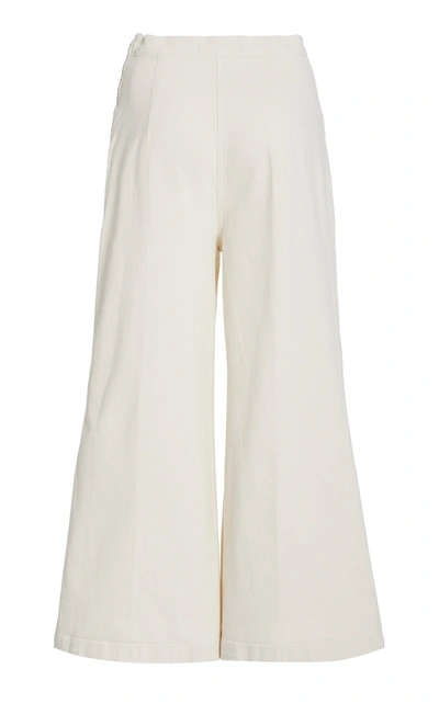 Shop Rachel Comey Women's Absolute High-rise Wide-leg Cotton-blend Pants In White