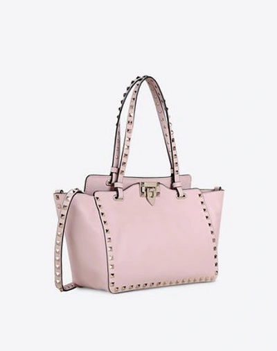 Valentino Garavani Rockstud Small Double Handle Bag In Light Pink