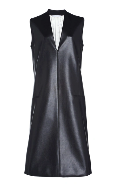 Shop Peter Do Sleeveless Vegan Leather Dress In Black