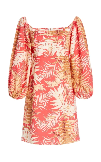 Shop Cara Cara Montauk Printed Cotton-poplin Mini Dress In Pink