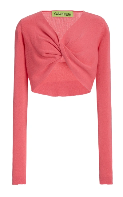 Shop Gauge81 Durham Twisted Cashmere Crop Top In Pink