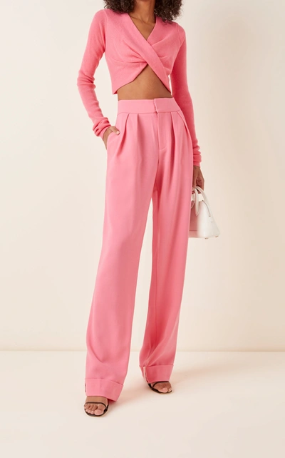 Shop Gauge81 Durham Twisted Cashmere Crop Top In Pink