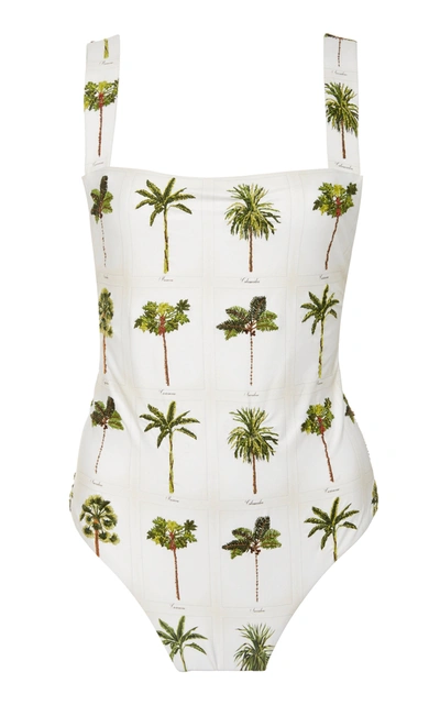 Shop Agua By Agua Bendita Cafã© Caribe Printed Swimsuit In White