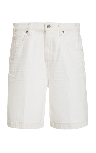 Shop Citizens Of Humanity Rosa Wide-leg Denim Shorts In White