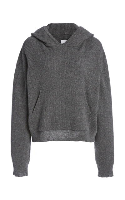 Shop Nanushka Women's Mog Cotton-jersey Hooded Sweatshirt In Grey