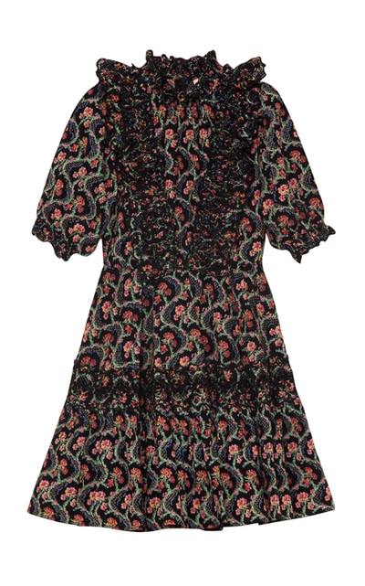 Shop Bytimo Women's Cotton Slub Mini Frill Dress In Floral