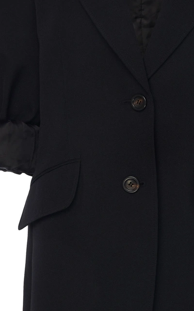 Shop Miu Miu Puff-sleeve Wool Blazer In Black