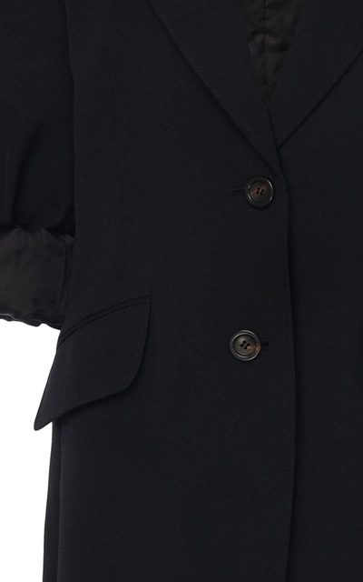 Miu Miu Puff-sleeve Wool Blazer In Black