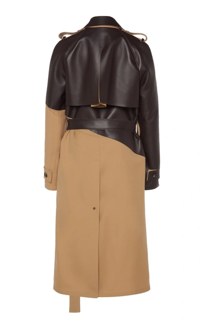 Shop Bottega Veneta Women's Belted Dual Wool And Leather Trench Coat In Neutral