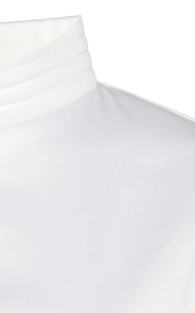 Shop Piece Of White Julie High-neck Cotton-blend Poplin Shirt In White