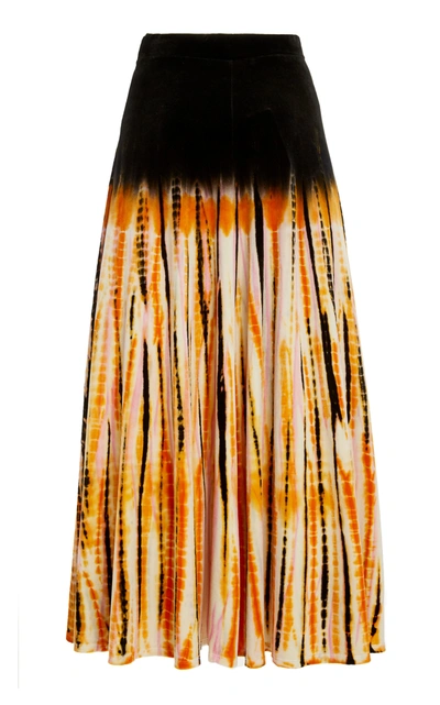 Shop Proenza Schouler Tie-dyed Velvet Maxi Skirt In Print