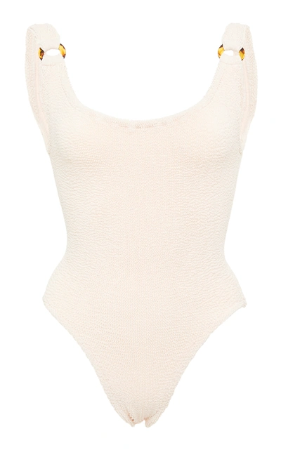 Hunza G Solitaire One Piece Swimsuit In Neutral,brown