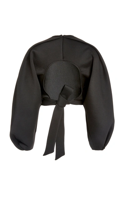 Shop Beaufille Women's Goya Cropped Tie-detailed Woven Top In Black
