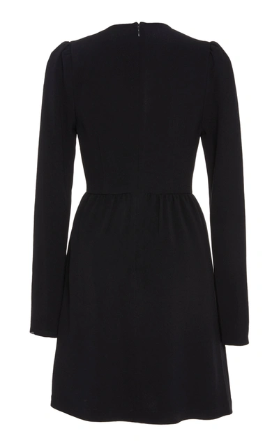 Shop Red Valentino Women's Bow-embellished Crepe Mini Dress In Black