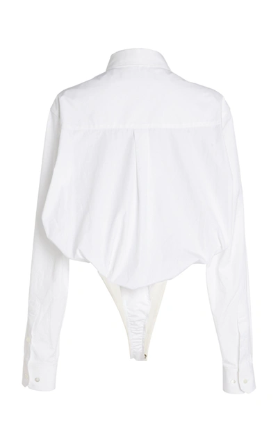 Shop Y/project Oversized Cotton Poplin Bodysuit In White