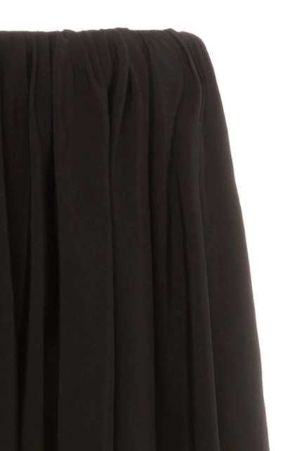 Shop Jil Sander Nastya Pleated Linen Midi Skirt In Black