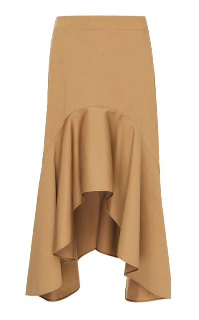 Shop Givenchy Asymmetric Stretch-cotton Skirt In Brown