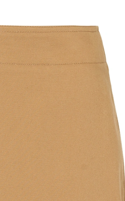 Shop Givenchy Asymmetric Stretch-cotton Skirt In Brown