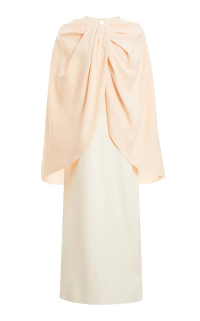 Shop Marina Moscone Women's Exclusive Draped Cape-effect Satin Dress In Orange